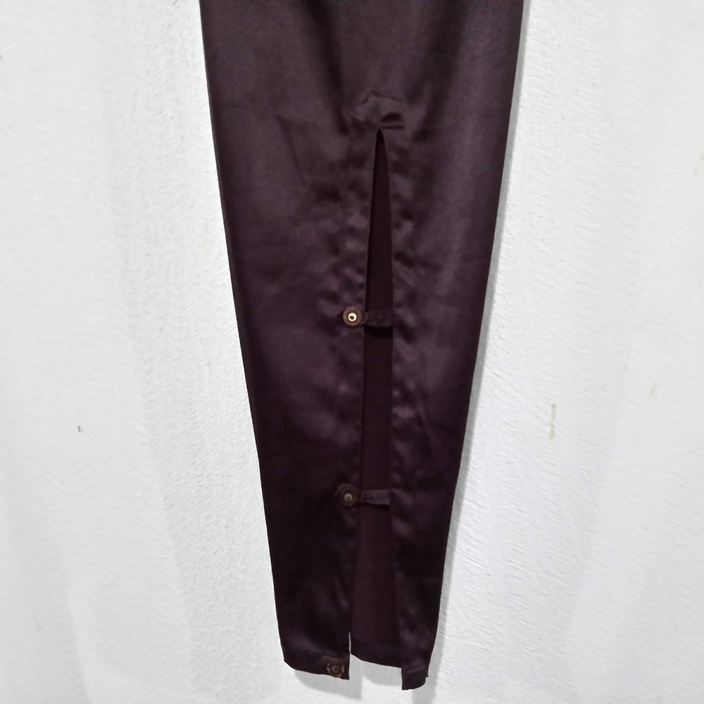 NADYA FIBER CONTENT DARK BURGUNDY FANCY PANTS XS